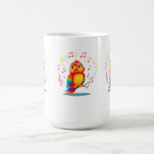**Singing Parrot – Cute Parrot Singing Illustratio Koffiemok (Center)