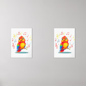 **Singing Parrot – Cute Parrot Singing Illustratio Muurkunst Sets (Voorkant)