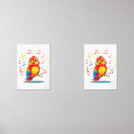 **Singing Parrot – Cute Parrot Singing Illustratio Muurkunst Sets