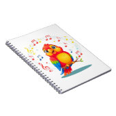 **Singing Parrot – Cute Parrot Singing Illustratio Notitieboek (Rechterzijde)