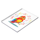 **Singing Parrot – Cute Parrot Singing Illustratio Notitieboek (Linkerzijde)