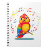 **Singing Parrot – Cute Parrot Singing Illustratio Notitieboek (Voorkant)