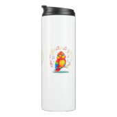 **Singing Parrot – Cute Parrot Singing Illustratio Thermosbeker (Geroteerd rechts)
