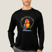 **Singing Parrot – Cute Parrot Singing Illustratio Tri-Blend Shirt (Voorkant volledig)