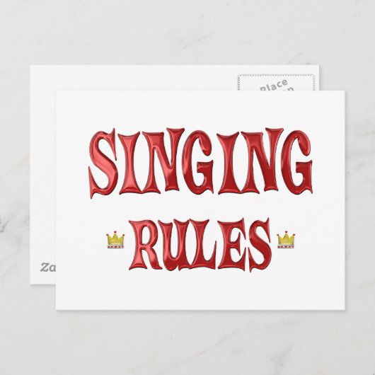 Singing Rules Briefkaart (Voorkant / Achterkant)