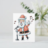 Singing Santa Claus Feestdagenkaart (Staand voorkant)