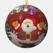 Singing Santa Claus Keramisch Ornament (Voorkant)