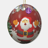 Singing Santa Claus Keramisch Ornament (Links)