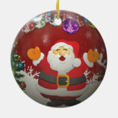 Singing Santa Claus Keramisch Ornament (Achterkant)