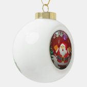 Singing Santa Claus Keramische Bal Ornament (Links)