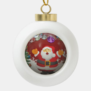 Singing Santa Claus Keramische Bal Ornament