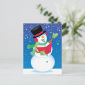 Singing Snowman Christmas Carol Music Postcard Feestdagenkaart (Staand voorkant)