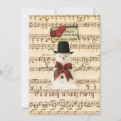 Singing Snowman Invitation Kaart (Voorkant)