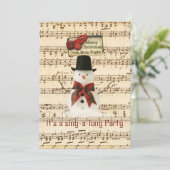 Singing Snowman Invitation Kaart (Staand voorkant)