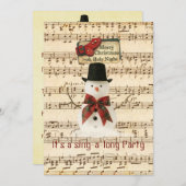 Singing Snowman Invitation Kaart (Voorkant / Achterkant)