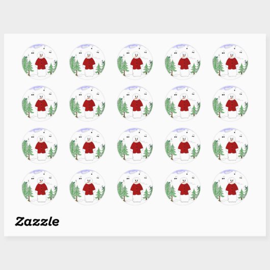 Singing Snowman Ronde Sticker (Vel)