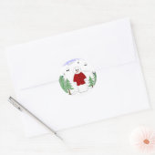 Singing Snowman Ronde Sticker (Envelop)