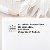 Singing Snowmen Custom Adresetiketten Etiket (Insitu)