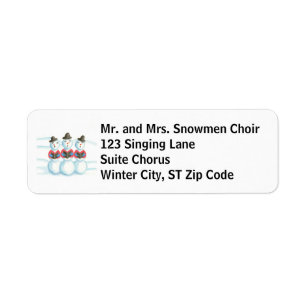 Singing Snowmen Custom Adresetiketten Etiket