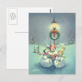 SINGING SNOWMEN DOOR SHARON SHARPE BRIEFKAART (Voorkant / Achterkant)