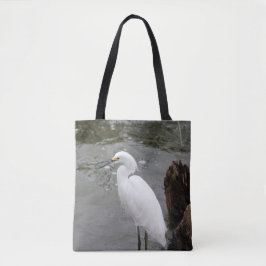 Singing Snowy Egret Tote Bag