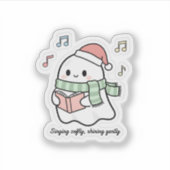 Singing Softly Shining Gently Sticker | Cute Ghost (Voorkant)