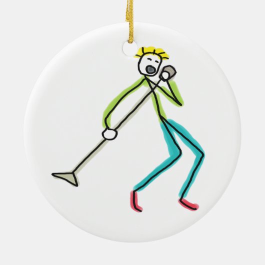Singing Stickman Keramisch Ornament (Achterkant)