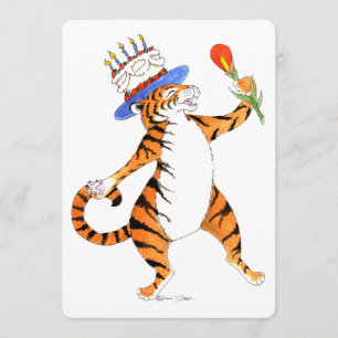 Singing Tiger Birthday Party Invitation Kaart