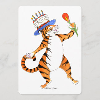 Singing Tiger Birthday Party Invitation Kaart