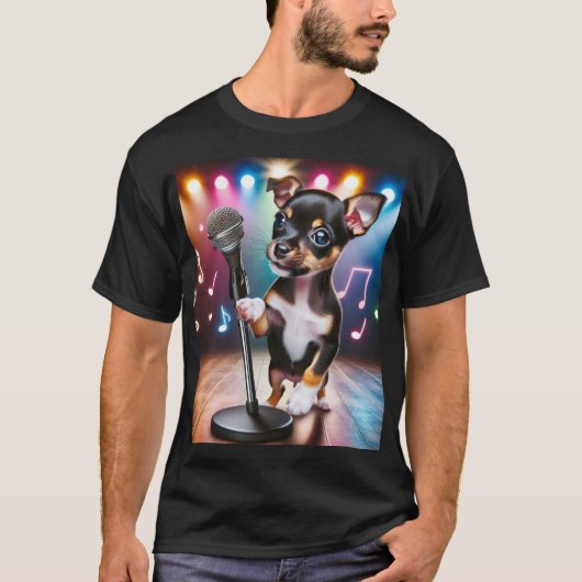 Singing Toy Rat Terrier T-shirt (Voorkant)