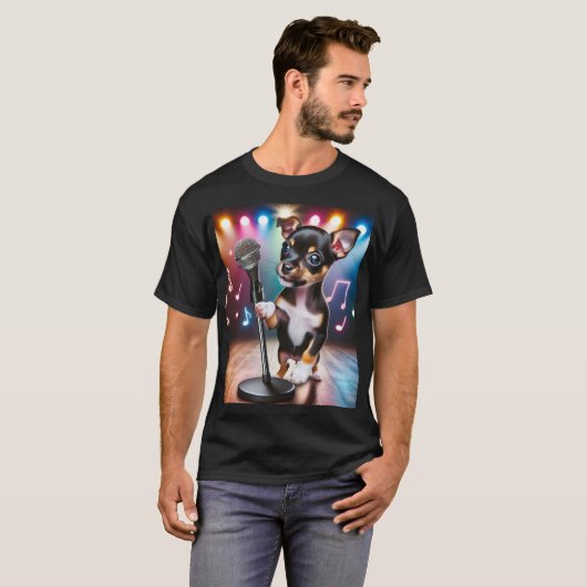 Singing Toy Rat Terrier T-shirt (Voorkant volledig)