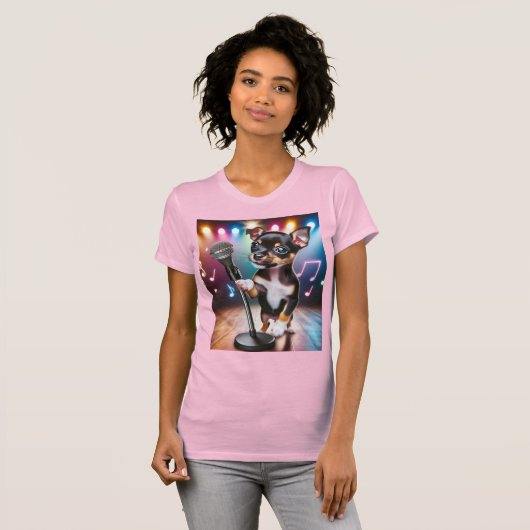 Singing Toy Rat Terrier T-shirt (Voorkant volledig)