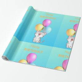 SINGKITTEN HAPPY BIRTHDAY CADEAUPAPIER