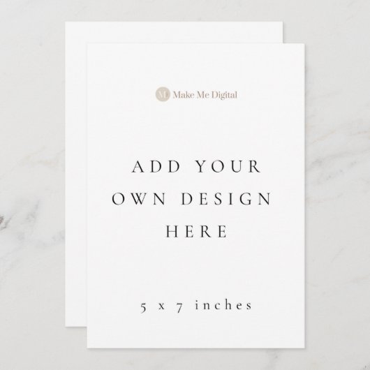 SINGLE 5x7 inch huwelijksprogramma / menu's (Voorkant / Achterkant)