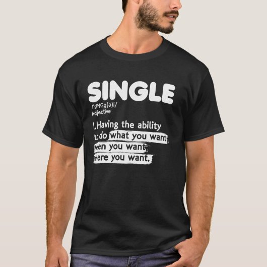 Single Adjective Definition Relatie Status LO T-shirt (Voorkant)