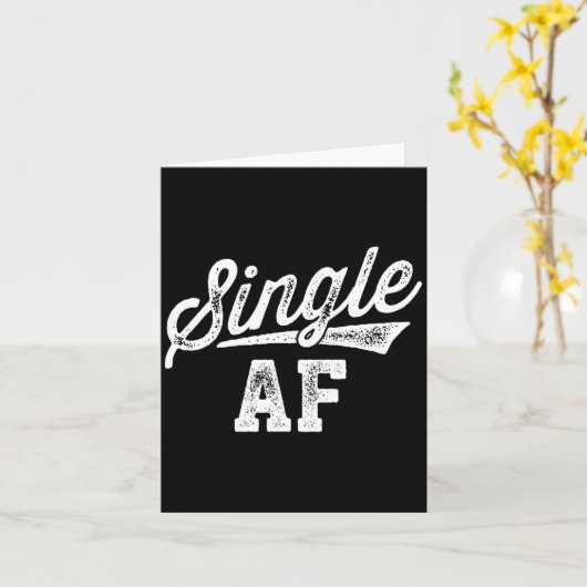 Single Af Funny Singles Awareness Day Anti-valenti Kaart (Gele Bloem)