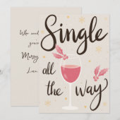 Single All The Way Girl Christmas Kaart (Voorkant / Achterkant)