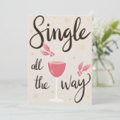 Single All The Way Girl Christmas Kaart (Staand voorkant)