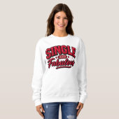 Single and Fabulous – Anti Valentine Modern Red  Trui (Voorkant volledig)