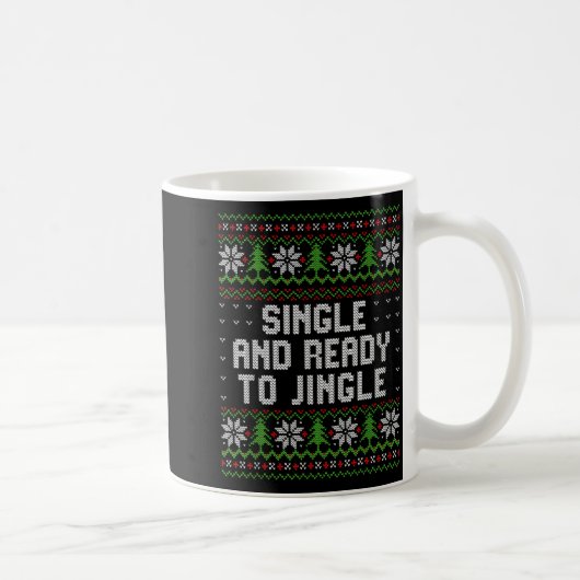 Single And Ready To Jingle Ugly Christmas Sweater  Koffiemok (Rechts)