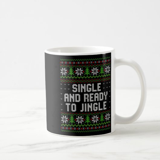 Single And Ready To Jingle Ugly Christmas Sweater  Koffiemok (Rechts)