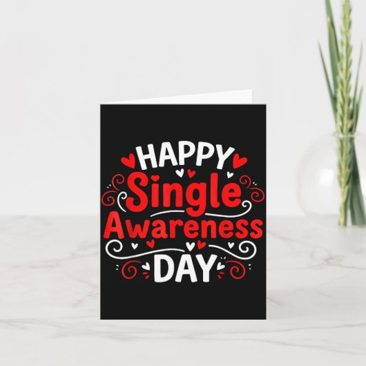 Single Awareness Day Funny Anti-valentine Humor De Kaart (Voorkant)