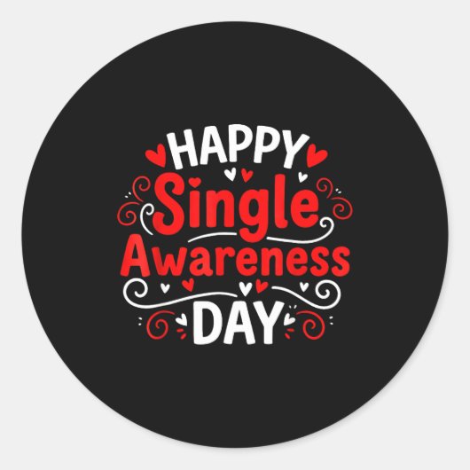 Single Awareness Day Funny Anti-valentine Humor De Ronde Sticker (Voorkant)