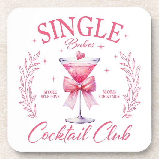 Single Babe Cocktail Club Onderzetter Set (Voorkant)