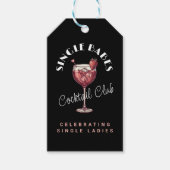 Single Babes Galentine's Day-feest Roze Cocktail Cadeaulabel (Voorkant)