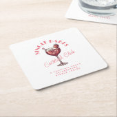 Single Babes Valentijn's Day Party Roze Cocktail Kartonnen Onderzetters (Schuin)