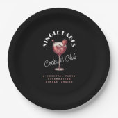 Single Babes Valentijn's Day Party Roze Cocktail Papieren Bordje (Voorkant)