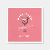 Single Babes Valentijnsdag Feest Roze Cocktail Servet (Voorkant)