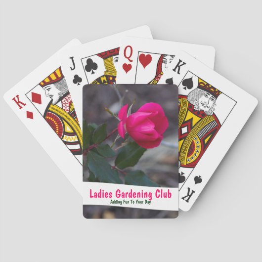 Single Bending Pink Rose Foto aangepast Speelkaarten (Achterkant)