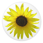 Single Big Sunflower Bloom Keramische Knop (Voorkant)
